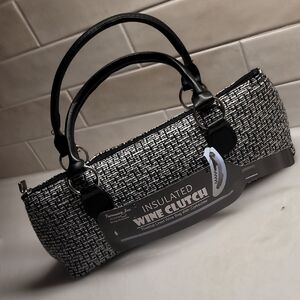 🍷🍾 Insulated Wine Clutch - Black & White Tweed Style 🍾🍷